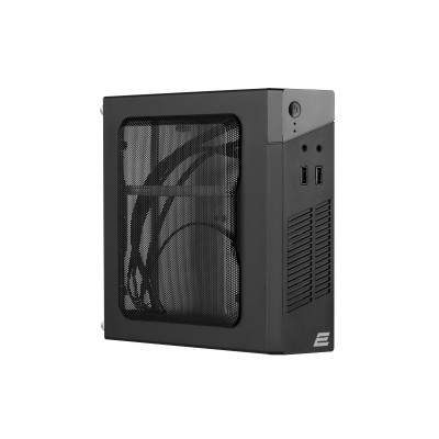 Корпус 2E M400-60, с БП 2E AD60-1205, 2xUSB2.0, 1x40mm Black fan, Perforated Side, mITX/Slim, Black 2E-M400-60