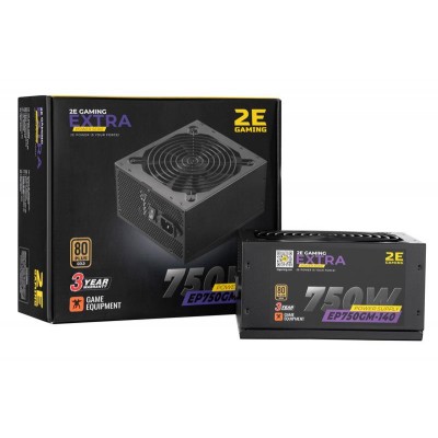 Блок питания 2E GAMING EXTRA POWER (750W), >90%, 80+ Gold, 140mm, 1xMB 24pin(20+4), 1xCPU 8pin(4+4), 4xMolex, 6xSATA, 4xPCIe 8pin(6+2), Fully Modular 2E-EP750GM-140 Блок питания 2E GAMING EXTRA POWER (750W), >90%, 80+ Gold, 140mm, 1xMB 24pin(20+4), 1xCPU 8pin(4+4), 4xMolex, 6xSATA, 4xPCIe 8pin(6+2), Fully Modular 2E-EP750GM-140