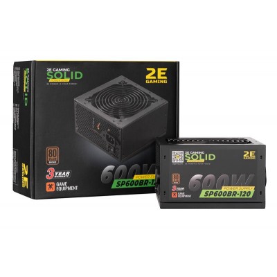 Блок питания 2E GAMING SOLID POWER (600W), >85%, 80+ Bronze, 120mm, 1xMB 24pin(20+4), 1xCPU 8pin(4+4), 3xMolex, 6xSATA, 4xPCIe 8pin(6+2) 2E-SP600BR-120 Блок питания 2E GAMING SOLID POWER (600W), >85%, 80+ Bronze, 120mm, 1xMB 24pin(20+4), 1xCPU 8pin(4+4), 3xMolex, 6xSATA, 4xPCIe 8pin(6+2) 2E-SP600BR-120