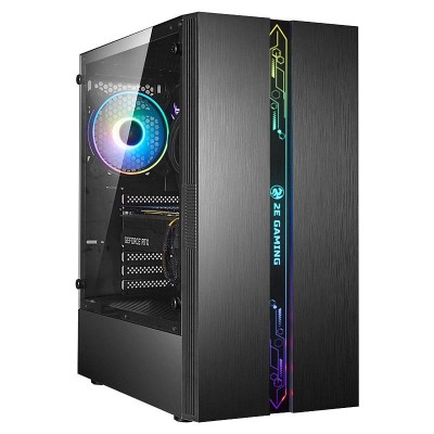 Корпус 2E GAMING RUNA G2107-500, с БП 2E ATX500G, 1xUSB 3.0, 2xUSB 2.0, 1x120mm ARGB fan, ARGB strip, TG Side Panel, ATX, Black 2E-G2107-500