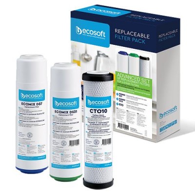 Комплект картриджей Ecosoft Premium 1-2-3 (удаляет жесткость, хлор, тяжелые металлы, фенолы) CRV3ECO Комплект картриджей Ecosoft Premium 1-2-3 (удаляет жесткость, хлор, тяжелые металлы, фенолы) CRV3ECO