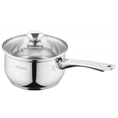 Ковш Ardesto Gemini Gourmet, стеклянная крышка, 1.6 л, нержавеющая сталь AR1916GSS