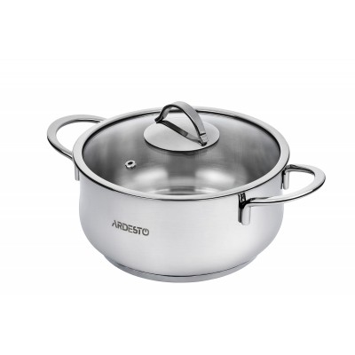 Кастрюля Ardesto AR0730S BLACK MARS, стеклянная крышка, 3 л
