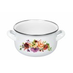 Кастрюля Ardesto AR0125 Magic Flowers, стеклянная крышка, 2.5 л, белая