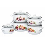 Кастрюля Ardesto AR0125 Magic Flowers, стеклянная крышка, 2.5 л, белая