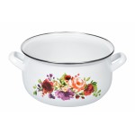Кастрюля Ardesto AR0145 Magic Flowers, стеклянная крышка, 4.5 л, белая