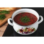 Кастрюля Ardesto AR0125 Magic Flowers, стеклянная крышка, 2.5 л, белая