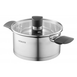 Кастрюля Ardesto Gemini, стеклянная крышка, 2.1 л, нержавеющая сталь AR3621G