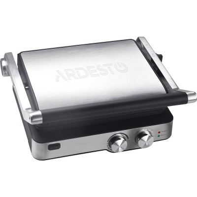 Гриль Ardesto GK-2000M - 2000Вт/механика/таймер/рег.темп./ съемн. пластины/цвет металл/ GK-2000M Гриль Ardesto GK-2000M - 2000Вт/механика/таймер/рег.темп./ съемн. пластины/цвет металл/ GK-2000M