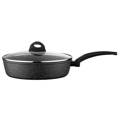 Сковорода Ardesto Gemini Gourmet Viareggio с крышкой 28 см, черный, алюминий AR1928GDL Сковорода Ardesto Gemini Gourmet Viareggio с крышкой 28 см, черный, алюминий AR1928GDL