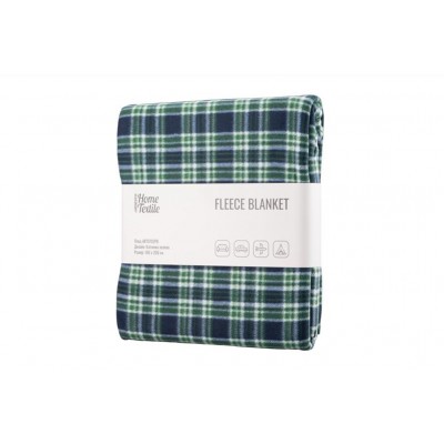 Плед Ardesto Fleece, 160х200см, 100% поліестер, клітинка, зелений ART0702PB