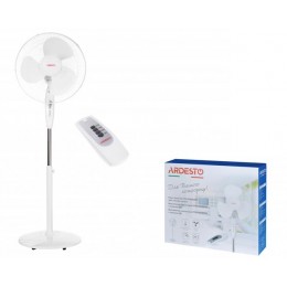 Вентилятор напольный Ardesto FN-R1608RW 40 см, опора круглая, таймер, пульт ДУ, белый FN-R1608RW