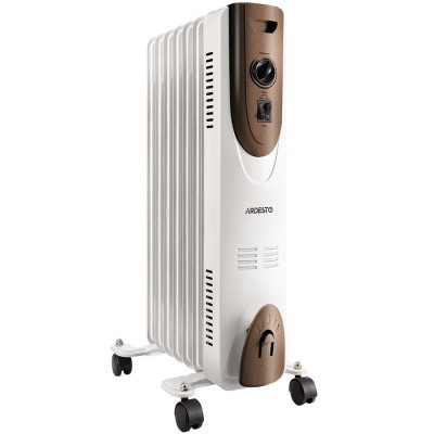 Масляный радиатор ARDESTO OFH-07X1, 15м2, 1500Вт, мех. упр-ние, 7 секций, белый