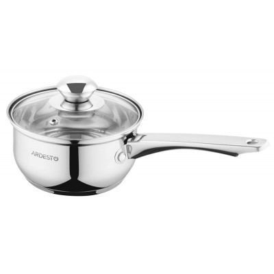 Ковш Ardesto Gemini Gourmet, стеклянная крышка, 1 л, нержавеющая сталь AR1910GSS