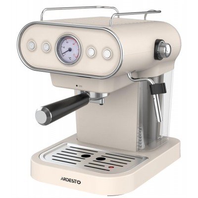 Кофеварка Ardesto FCM-E15BG - 1050 Вт/рожковая/ резервуар 1.2 л./бежевый+металл FCM-E15BG