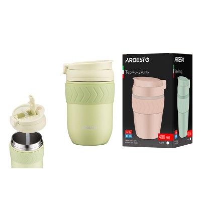 Термочашка Ardesto Cosy, 400мл, нержавеющая сталь, зеленый AR2640GC Термочашка Ardesto Cosy, 400мл, нержавеющая сталь, зеленый AR2640GC