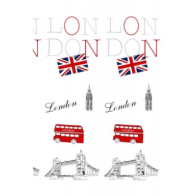 Штора для ванной BISK 06870 TXT LONDON MULTI (с набором колец) Штора для ванной BISK 06870 TXT LONDON MULTI (с набором колец)