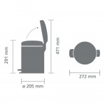 Мусорный бак с педалью 5 л Brabantia 112621, бесшумный