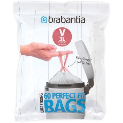 Пакеты для мусора 3 л, Brabantia 116803 "V", 60 шт