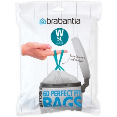 Пакеты для мусора, 5л, Brabantia 116827 "W", 60 шт Пакеты для мусора, 5л, Brabantia 116827 "W", 60 шт