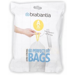 Пакеты для мусора 3л Brabantia 348983 "А", 60 шт Пакеты для мусора 3л Brabantia 348983 "А", 60 шт