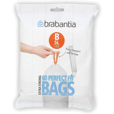 Пакеты для мусора, 5л, "В", 60 шт Brabantia 348969 Пакеты для мусора, 5л, "В", 60 шт Brabantia 348969