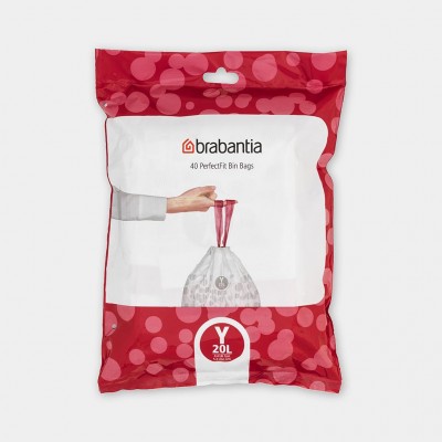 Набор мусорных пакетов (20 л), "Y", 40 шт Brabantia 138263 Набор мусорных пакетов (20 л), "Y", 40 шт Brabantia 138263