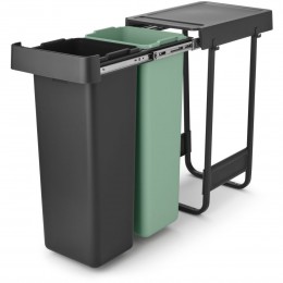 Бак для мусора Brabantia Brabantia Sort&Go 2шт x 30 л, темно-серый+зеленый (232527)