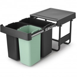 Бак для мусора Brabantia Sort&Go 3шт 10 л+10 л +20 л, темно-серый+зеленый (232541)