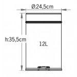 Корзина EFOR METAL 309 SOFT CLOSE глянцевая с педалью 12 л Корзина EFOR METAL 309 SOFT CLOSE глянцевая с педалью 12 л