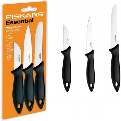 Набор ножей для чистки Fiskars Essential, 3шт 1023785 Набор ножей для чистки Fiskars Essential, 3шт 1023785