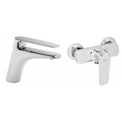 Набор смесителей для раковины и душа GENEBRE Kode 1+1 02KO-shower (62130084566+62110314567) Набор смесителей для раковины и душа GENEBRE Kode 1+1 02KO-shower (62130084566+62110314567)