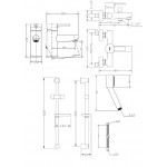 Набор для ванны со штангой GENEBRE Tau2 04TA2V17RO (65135294566+65100294566+163845)