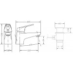Смеситель для раковины GENEBRE Ge2 Plus c донным клапаном 61130224567 (61130224566+10020045)