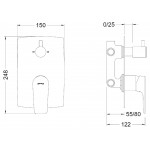 Смеситель для ванны и душа GENEBRE KORAL, встраиваемый, на 3 зоны (64118324566)