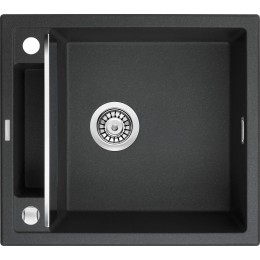 Мойка кухонная Deante Magnetic, гранит, квадрат, без крыла, 560х500х219мм, чаша - 1, накладная, металлический графит ZRM_G103