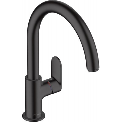 Смеситель для кухни Hansgrohe Vernis Blend M35, дл.излива - 221мм, поворотный, 1 рычаг, KM260, матовый черный 71870670 Смеситель для кухни Hansgrohe Vernis Blend M35, дл.излива - 221мм, поворотный, 1 рычаг, KM260, матовый черный 71870670