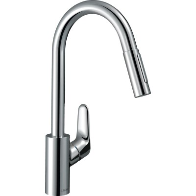 Смеситель для кухни Hansgrohe Focus, дл.излива - 235мм, вытяжной, 1 рычаг, KM240, хром 31815000 Смеситель для кухни Hansgrohe Focus, дл.излива - 235мм, вытяжной, 1 рычаг, KM240, хром 31815000