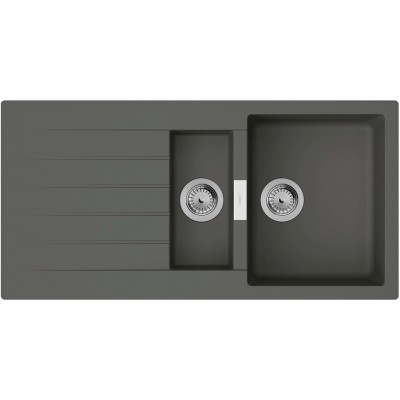 Мойка кухонная Hansgrohe S52, гранит, прямоуг., с крылом, 980х480х190мм, чаша - 1.5, врезная, серый камень 43357290 Мойка кухонная Hansgrohe S52, гранит, прямоуг., с крылом, 980х480х190мм, чаша - 1.5, врезная, серый камень 43357290
