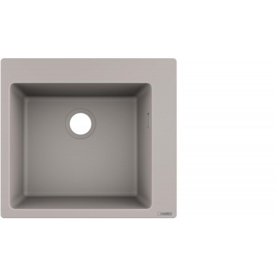 Мойка кухонная Hansgrohe S51, гранит, квадрат, без крыла, 560х510х190мм, чаша- 1, накладная, S510-F450, серый бетон 43312380 Мойка кухонная Hansgrohe S51, гранит, квадрат, без крыла, 560х510х190мм, чаша- 1, накладная, S510-F450, серый бетон 43312380
