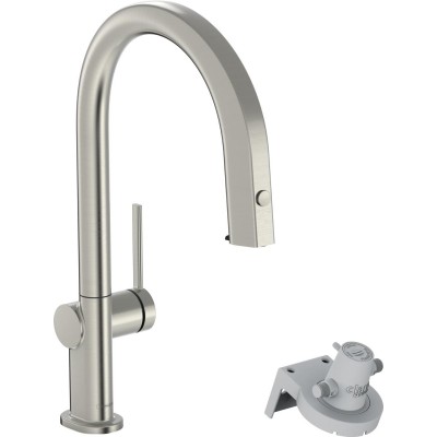 Смеситель для кухни Hansgrohe Aqittura M91, дл.излива - 240мм, вытяжной, 1 рычаг, FilterSystem 210, под сталь 76803800 Смеситель для кухни Hansgrohe Aqittura M91, дл.излива - 240мм, вытяжной, 1 рычаг, FilterSystem 210, под сталь 76803800