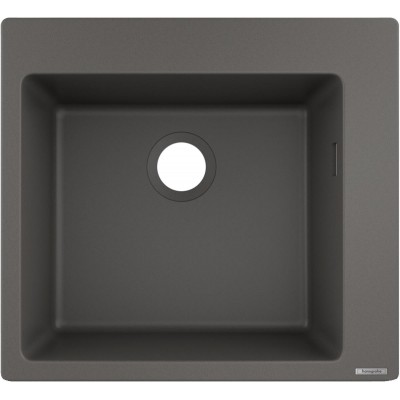 Мойка кухонная Hansgrohe S51, гранит, квадрат, без крыла, 560х510х190мм, чаша- 1, накладная, S510-F450, серый камень 43312290 Мойка кухонная Hansgrohe S51, гранит, квадрат, без крыла, 560х510х190мм, чаша- 1, накладная, S510-F450, серый камень 43312290