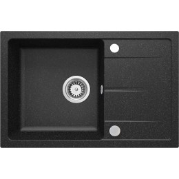 Мойка кухонная Deante Leda, гранит, прямоуг., с крылом, 670х440х164мм, чаша - 1, накладная, графит ZRD_2113