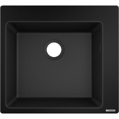 Мойка кухонная Hansgrohe S51, гранит, квадрат, без крыла, 560х510х190мм, чаша- 1, накладная, S510-F450, черный графит 43312170 Мойка кухонная Hansgrohe S51, гранит, квадрат, без крыла, 560х510х190мм, чаша- 1, накладная, S510-F450, черный графит 43312170