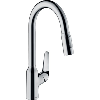 Смеситель для кухни Hansgrohe Focus M42, дл.излива - 224мм, вытяжной, 1 рычаг, KM220, хром 71800000 Смеситель для кухни Hansgrohe Focus M42, дл.излива - 224мм, вытяжной, 1 рычаг, KM220, хром 71800000