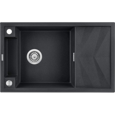 Мойка кухонная Deante Magnetic, гранит, прямоуг., с крылом, 820х500х219мм, чаша - 1, накладная, металлический графит ZRM_G113 Мойка кухонная Deante Magnetic, гранит, прямоуг., с крылом, 820х500х219мм, чаша - 1, накладная, металлический графит ZRM_G113