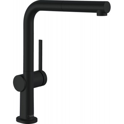 Смеситель для кухни Hansgrohe Talis M54, дл.излива - 215мм, вытяжной, 1 рычаг, KM270, матовый черный 72808670 Смеситель для кухни Hansgrohe Talis M54, дл.излива - 215мм, вытяжной, 1 рычаг, KM270, матовый черный 72808670