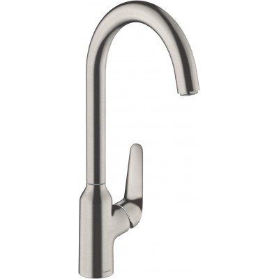 Смеситель для кухни Hansgrohe Focus M42, дл.излива - 204мм, поворотный, 1 рычаг, KM220, сталь 71802800 Смеситель для кухни Hansgrohe Focus M42, дл.излива - 204мм, поворотный, 1 рычаг, KM220, сталь 71802800