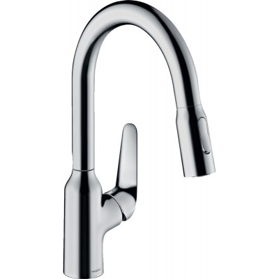 Смеситель для кухни Hansgrohe Focus M42, дл.излива - 224мм, вытяжной, 1 рычаг, KM180, хром 71801000 Смеситель для кухни Hansgrohe Focus M42, дл.излива - 224мм, вытяжной, 1 рычаг, KM180, хром 71801000