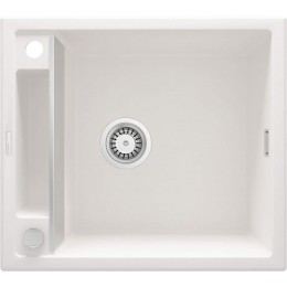 Мойка кухонная Deante Magnetic, гранит, квадрат, без крыла, 560х500х219мм, чаша - 1, накладная, алебастр ZRM_A103